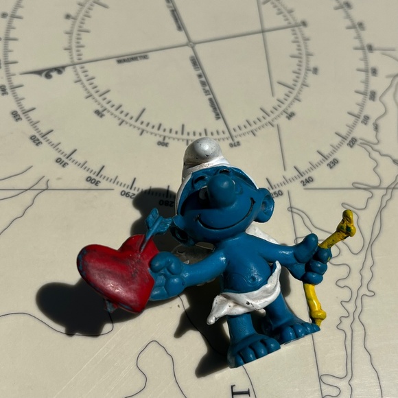 Vintage 1981 Peyo Cupid Smurf Figurine - Picture 2 of 5